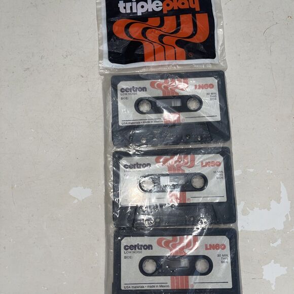 Vintage NOS LN60 Certron Blank Cassette Tapes SEALED Recording New 3 Pack New - Picture 4 of 5